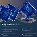 Silver Spoons Deco Collection Blue with Gold Square Disposable Paper Side Plates - 7" (Pack of 18) - Perfect for Weddings, Parties & Special Occasion