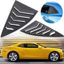 Rear+Side Window Louvers for Chevrolet Chevy Camaro 2010 2011 2012 2013 2014 2015 Windshield Sun Shade Cover Vent GT Lambo Style Custom Fit All Weather ABS (Matte Black)