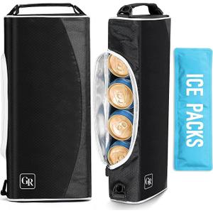 Golf Cooler Bag with Ice Packs - Golf Gifts for Men Fits in Golf Bags Golf Accessories Fathers Day Dad Gifts from Daughter Son Wife - Keeps 6 Beer Cans or 2 Wine Bottles Cold for Hours