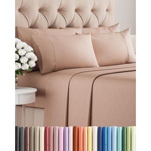 Queen 6 Piece Sheet Set - Comfy Breathable & Cooling - Ultra Soft Hotel Luxury Bedding Set w/ 8-16 Inch Deep Pockets - 1 Flat & 1 Fitted Sheet & 4 Pillowcases - Cozy, Wrinkle Free & Easy Care - Mauve