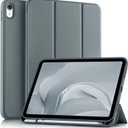 Akkerds Compatible with iPad (A16) 11th Generation Case 11 Inch 2025, for iPad 10th Generation Case 10.9 Inch 2022 with Pencil Holder, Slim Trifold Stand Protective Cover with Soft TPU Back, Dark Grey