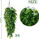 Sggvecsy 4 Pack Artificial Hanging Plants Fake Hanging Plant Faux Hanging Eucalyptus Plants UV Resistant Plastic Plants for Indoor Outdoor Room Wall Wedding Patio Porch Decor