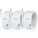 USB C to USB C Cable 3 Pack, 240W PD 3.1 Type C Charger Cord, 6.6FT+10FT+10FT, Compatible with iPhone 17/16/15, Samsung Galaxy S26/S25/S24, MacBook Pro/Air, iPad, White(Compatible 140W-20W)