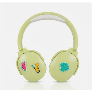 Icon Headphones. Comfortable Padding. High-Quality Sound. Cute Icon Feature. Green
