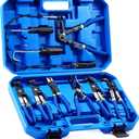 Orion Motor Tech 9pcs Hose Clamp Pliers for Fuel Oil & Water Hoses, Automotive Long Reach Hose Clamp Remover Kit with Flexible Wire Clic R Type Swivel Jaw Flat Band Pliers Case, Blue