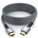 4k Hdmi Cable 25ft Ultra High Speed HDMI 2.0 Cable 4K@60HZ 3D ARC Gold Plated Connector Ethernet Audio Video Return HDMI Cord for UHD TV Monitor Laptop Xbox PS4/PS5 Roku TV ect.(Silvery)
