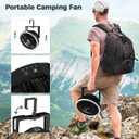 Portable Camping Fan with LED Lantern, 24HRS Running 8inch Rechargeable Tent Fan, Powerful 3-Speed 180 Rotate with Hook, Quiet for Outdoor RV Travel Fishing Hurricane Emergency Power Outage