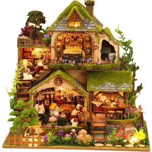 Miniature House Kit, Dollhouse Kit, Miniature Kit, DIY Mini House Building Kit for Adult Teen, Forest Adventure