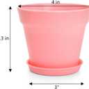 Frcctre 30 Pack 4 Inch Plastic Planter Pots, Small Flower Pots Seedlings Nursery Pots with Drainage Hole and Saucers for Indoor Outdoor Plants Flowers Herbs Succulents, 6 Colors