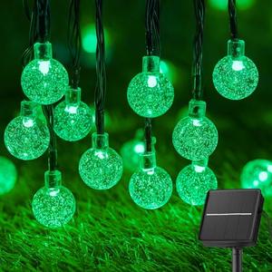 Brightown Solar String Lights Outdoor 60 Led 35.6 Feet Crystal Globe Lights with 8 Lighting Modes, Waterproof Solar Powered Patio Lights for Garden Yard Porch Wedding Party Decor (Green)