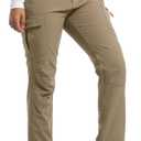 AREOUTS Women's Snow Ski Pants Fleece Lined Waterproof Softshell Insulated Winter Outdoor Hiking Cargo Pants Khaki XL (XL)