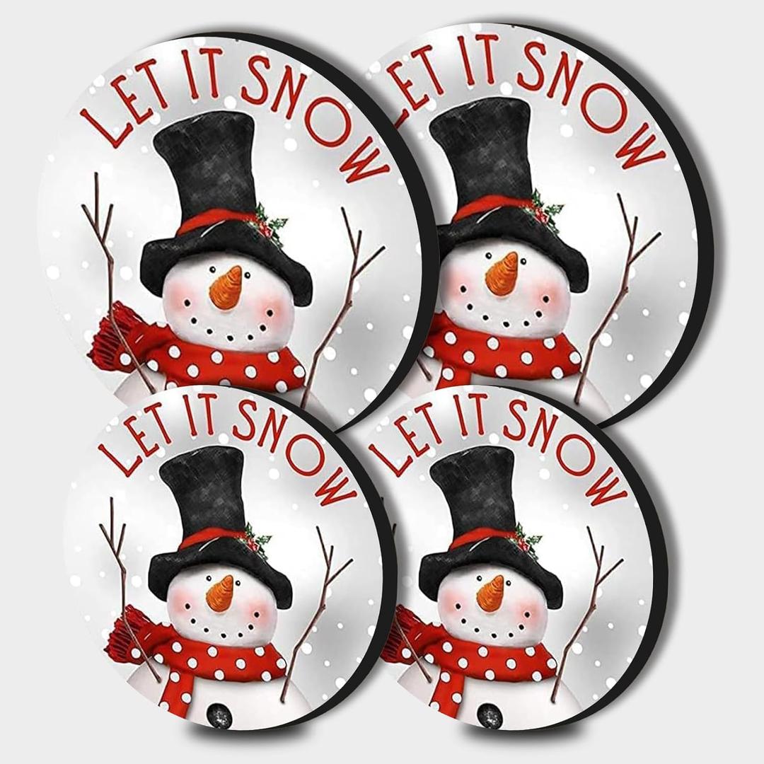 Snowman Stove Burner Covers, Christmas Decor Gas Stove Burner Covers 8 10 Inches Stove Top Covers Electric Stove 2 Pcs Metal Stove Cover Gas Stove Top Covers, Cooktop Decorative,Xmas Decorations