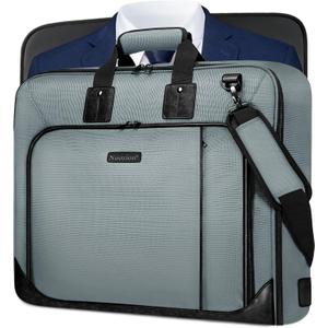 Noozion Garment Bag for Travel, Large Carry On Suit Bag for Business Up to 3 Suits, Wrinkle Free Garment Bag for Hanging Clothes with Shoulder Strap, Laptop Compartment, and Wet-Dry Pocket