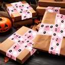 2 x Whaline 109 Yard Halloween Packaging Tape Cute Pink Ghost Pumpkin Flower Pattern Tape Cartoon Shipping Tape for Small Business DIY Crafts Box Carton Decor