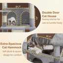 Heybly Tall Cat Tree for Large Cat, 80-inch Multi-Level Cat Tower for Indoor Cats with Large Baseboard, Condo Furniture with 2 Widened Plush Perches,Scratching Board and Big Caves, Light Gray HCT038W