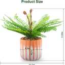 Artificial 21 Fronds Boston Ferns with Pot for Home and Outdoor Decor, Large Faux Fern Plants Decoration for Office & Living Room, Patio, Garden, Suitable for Christmas Decor (Pink & White Pot)