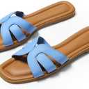 Womens Flat Sandals Dressy Sandals Comfort Slide Black Brown White Sandals Size 9