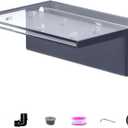 Pool Fountain, LONGRUNNEW Transparent Acrylic Pool Waterfall Spillway with Pipe Connector Kits for Indoor/Outdoor Decorative, 11.8 Inches Pool Water Feature for Garden Patio, Backyard Koi Pond Decor (12 INCH-Wider)