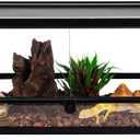 REPTI ZOO Glass Terrarium 20 Gallon, Front Opening Reptile Tank 30" x 12" x 12" for Gecko, Lizard, Snake, Top Screen Ventilation, Escape Proof Lid