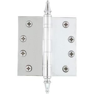 Nostalgic Warehouse 746099 4" Steeple Tip Heavy Duty Square Corners Door Hinge, Bright Chrome