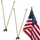 Flag Spreaders for Indoor Flag Pole Display 2 Pack, Gold Metal Flag Straightener Extender for Indoor Flag 19.5 inch Heavy Duty