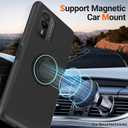 for Nokia XR21 5G Phone Case with Glass Screen Protector, 360 Rotatable Ring Holder Magnetic Kickstand/Stand Silicone TPU Shockproof Protective Cover Case for Nokia XR21 5G - Black