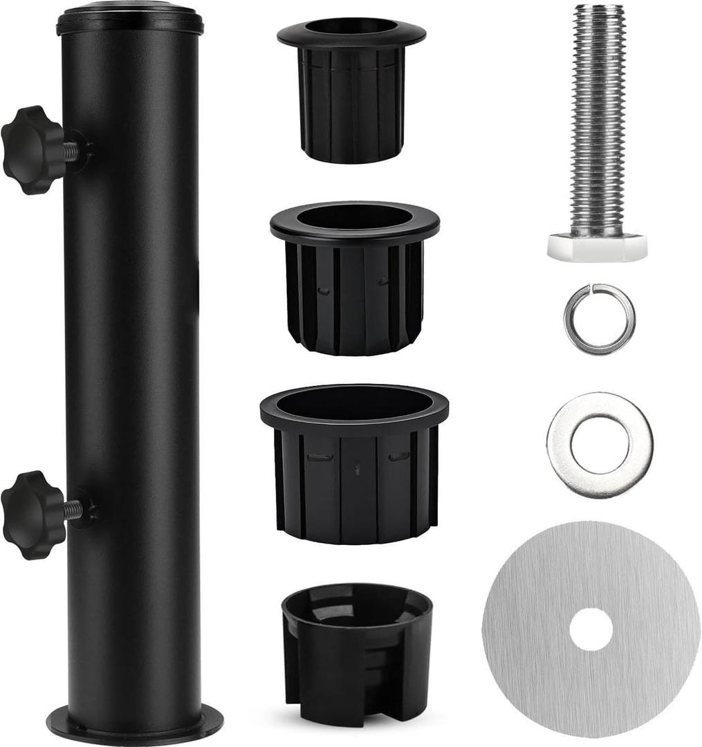 Umbrella Tube Base Universal Granite Umbrella Stand Tube Outdoor,Outside Stone Umbrella Stainless Steel Tube Base,Heavy Duty Flag Pole Stake Holder,Table Umbrella Tube Bracket,DIY Umbrella Tube Mount