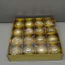 Christmas Ornaments - 16 Pcs Christmas Ball Ornaments Set, Assorted Shatterproof Christmas Glittering Ornaments for Christmas Tree, Christmas Tree Decoration for Xmas Holiday (Gold)