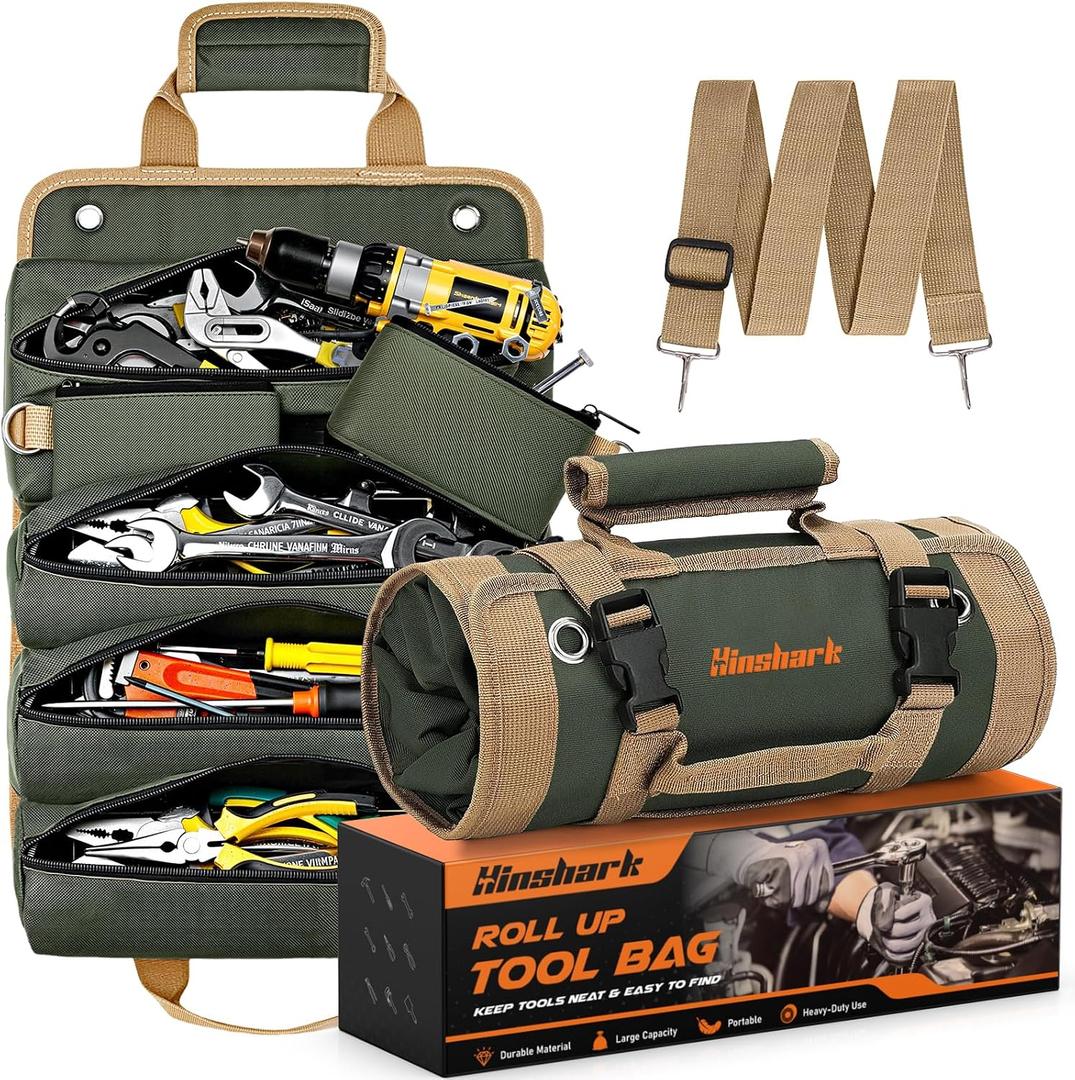 Fathers Day Gift for Husband Dad Men, Roll Up Tool Bag, Fathers Day Gift from Daughter Wife Son, Anniversary Birthday Gifts for Men Him, Portable Tool Organization for Mechanic Welding Electrician
