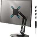 Portable VESA Monitor Stand for 15.6 Inch Monitors, Aluminum Portable Screen Mount for Desk with 360Rotation Bases, Adjustable Secondary Travel Monitor Stand Compatible with 15.6/16/18.5 Inch - Black