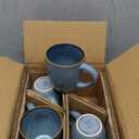 GBHOME Ceramic Coffee Mugs Set of 4, 12oz Stoneware Coffee Mugs Set For Dad Mom Women MEN, Light Weight Ceramic Coffee Cups for Latte/Tea/Beer/Hot Cocoa, Dishwasher & Microwave Safe (Space Blue)