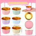 Geiserailie 100 Pcs Pastel Cupcake Liners Pastel Cupcake Foil Wrappers Snack Bowls for Parties Wedding Bridal Shower Birthday Supplies