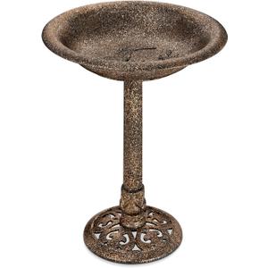 Mademax 28 Inch Height Polyresin Lightweight Antique Bird Bath for Yard, Garden, Patio, Outdoor (Copper)
