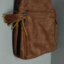 FADEON Leather Laptop Backpack for Women Designer 15.6 inch PU Laptop Bag, Ladies Travel Computer Work Backpack Brown