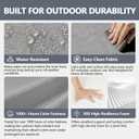 Goodgoods 18.5 x 18.5 Outdoor Chair Cushions Set of 4, Fade-Resistant & Water-Resistant Patio Seat Cushion Pads with Ties, 30D High-Resilience Foam for Dining Room Kitchen Chairs, Stone Gray