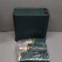 9-Piece Dark Green Bathroom Set with Narrow Trash Can Press Top Lid, Bathroom Accessories Sets with Toilet Brush, Soap Dispenser, Toothbrush Set, Soap Dish & Apothecary Jars for Small Spaces