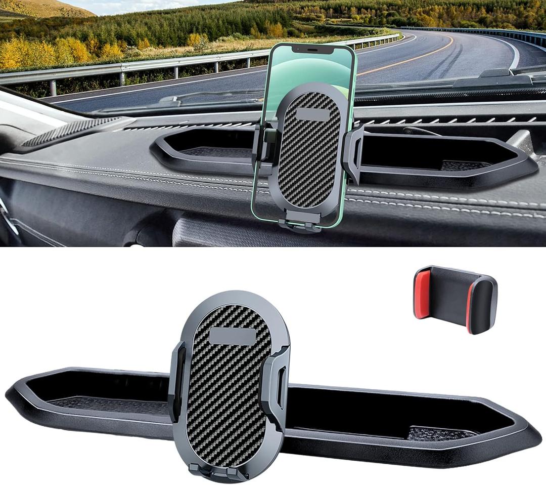Phone Mount for 2018-2021 2022 2023 Jeep Wrangler JL JLU and 2020-2023 Jeep Gladiator JT Multi-Mount Phone Holder Dash System Kit w/Storage Tray Accessories, Not for Wrangler 4XE