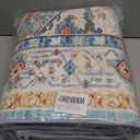 Boho Area Rugs 5x7 Washable Non-Slip,5 by 7 Low-Pile Retro Vintage Oriental Inspired Persian Style Bohemian Rug with Rubber Backing,Blue Carpet for Living Room,Bedroom,Dining Room Under Table,Office (Azure Ember)