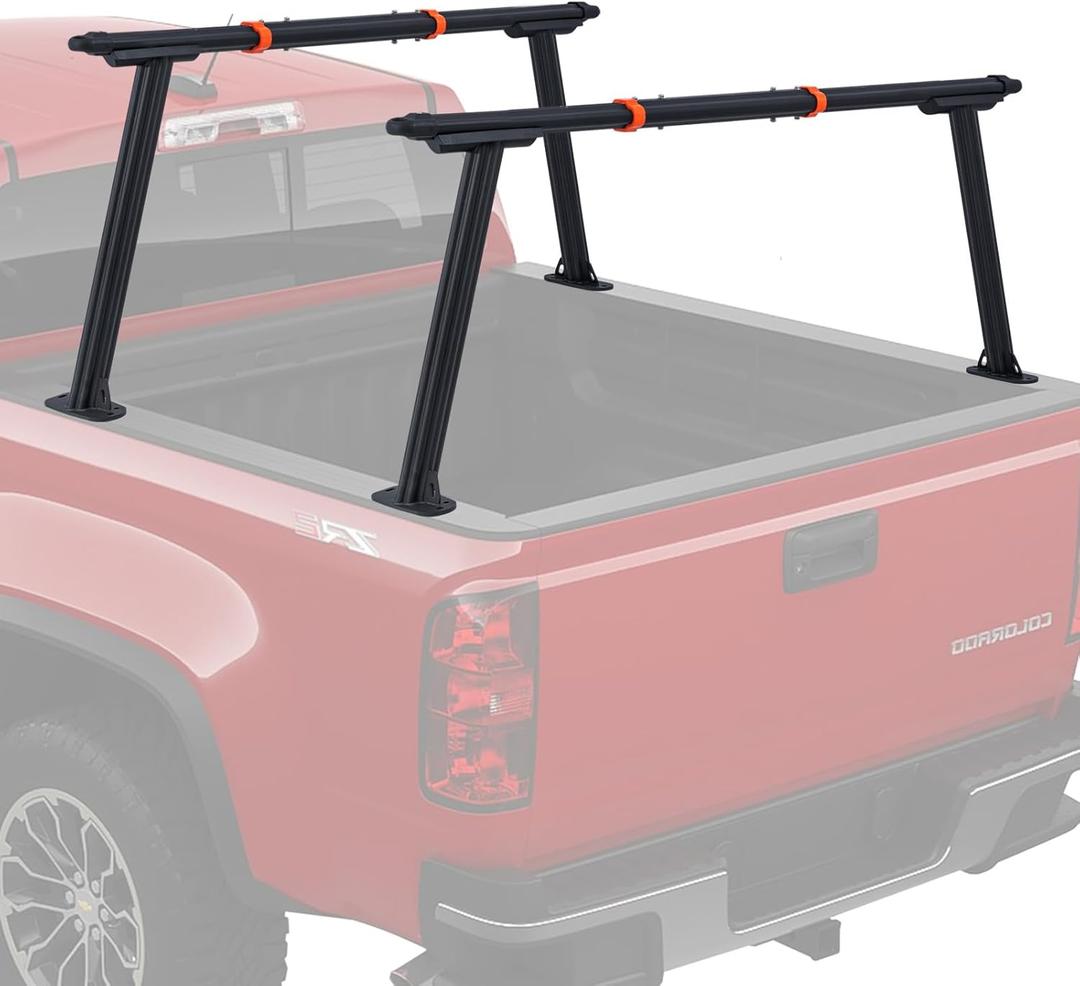 Truck Ladder Rack, Universal Aluminum Truck Bed Rack for Pickup,Adjustable Length 70-79 in,Height 28In,Real 1000LB Capacity Truck Bed Rack Set for Kayak, Surfboard, Lumber, Ladder
