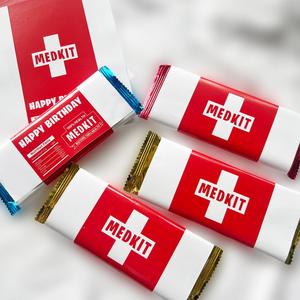 Piowet Video Game Party chocolate bar MEDKIT label birthday party game birthday party decorative MEDKIT Wrapping paper 24p (Sticker wrapping paper)