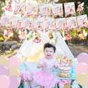 Fairy Party Supplies ,Pink fairy Party Supplies Decorations with Happy Birthday Flower Fairy Banner, Cake Topper,Flower Fairy Balloons, Centerpieces,Multi-Color Balloons for Fairies Party