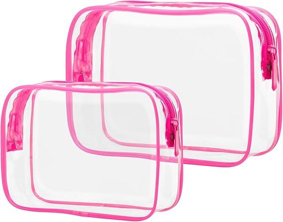 Clear Cosmetic Bags Makeup Bags Portable Waterproof TSA Approved Travel Toiletry Bags Organizer 2 Pack