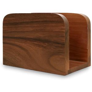 Acacia Wood Napkin Holder for Table, Wooden Napkin Holders for Kitchen, Standing Napkin Dispenser for Kitchen Dining Room Party Use, Kitchen Table Decor (Acacia 5.5"D x 2.5"W x 4"H)