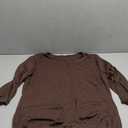 Sialois 3/4 Length Sleeve Womens Tops V Neck Blouse Banded Bottom Shirts Fashion Tunic 2026 Fall Tees Spring Summer Clothes (Large, Chocolate Brown)