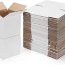 6x6x6 Shipping Boxes for Small Business,40 Pack White Corrugated Cardboard Box for Packaging, Mailing, Storage