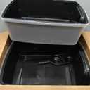 IRIS USA Cat Litter Box Large Open Top with High Sided Walls Tall Scatter Shield Scoop Included Easy Clean Plastic Pan Stain Resistant for Cats Kittens Indoor Multi-Cat Households 2-Pack Black