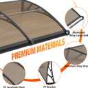 Window Awning for Door Entrance,24x48in Polycarbonate Cover Front Door Outdoor Patio Awning Canopy, UV, Rain & Snow Protection for Porch, Patio, Balconies(Brown) 60x120cm