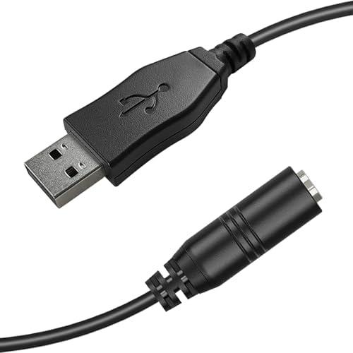 USB to 3.5mm Jack Audio Adapter, 97cm/3.2FT TRRS Aux Female to USB A Male Cable External Sound Card 3.5mm Aux Stereo Converter Compatible with Headphone Earphone Speaker to PC Laptop Desktop PS4 PS5
