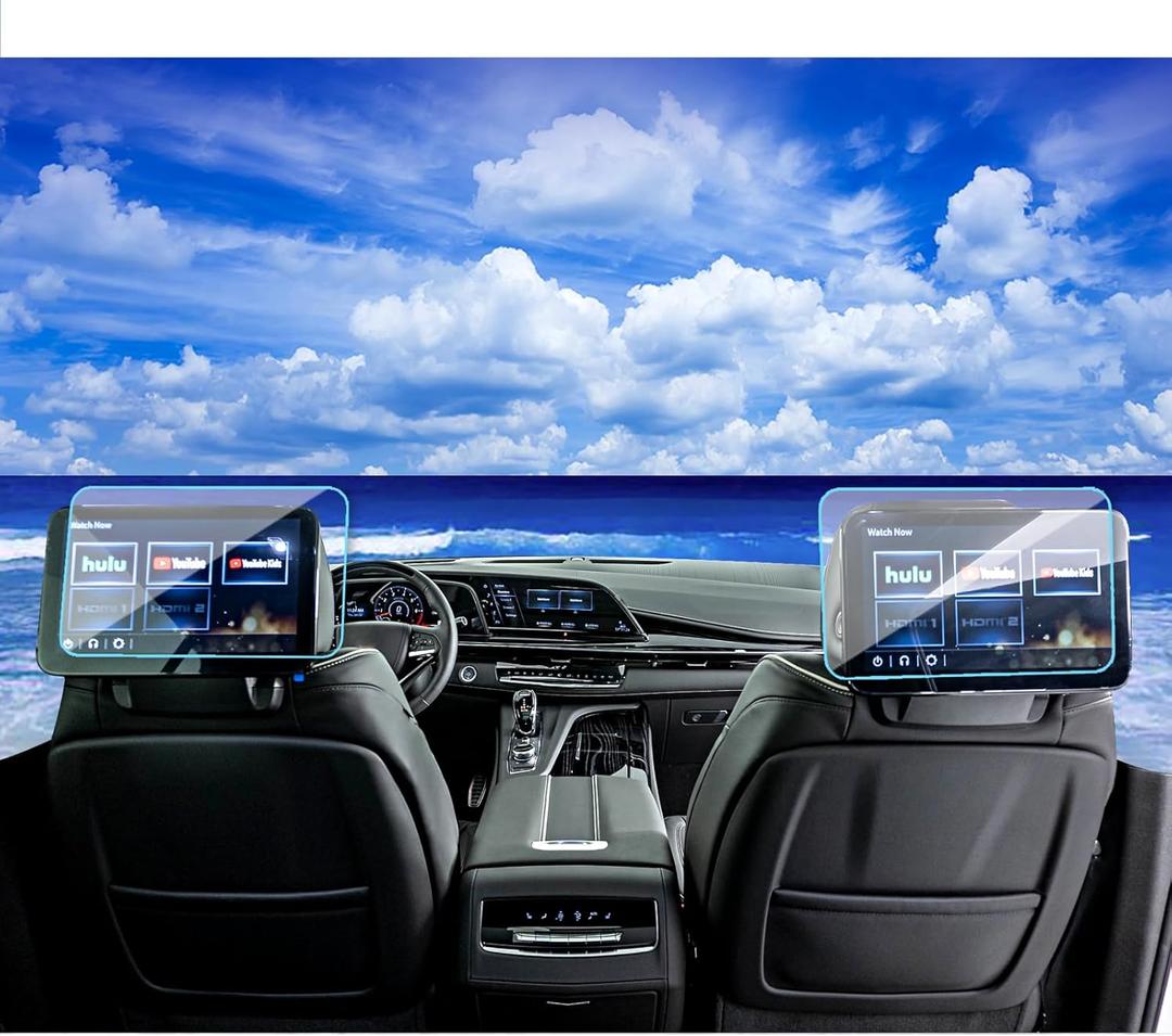 2Pack for 2024 2025 Escalade(IQ/IQL) Screen Protector 2021 2022 2023 2024 2025 Cadillac Escalade/Escalade-V Accessories Rear Seat TV Dual 12.6-inch Soft Screen Protector 2024 Cadillac Escalade