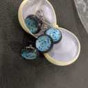 4 Pack Drawer Knobs Stained Glass Blue Leaves Crystal Glass Round Knobs Pulls Handles for Cabinets Dressers Kitchen Bathroom - Cupboards Wardrobes Hardware Furniture Knobs